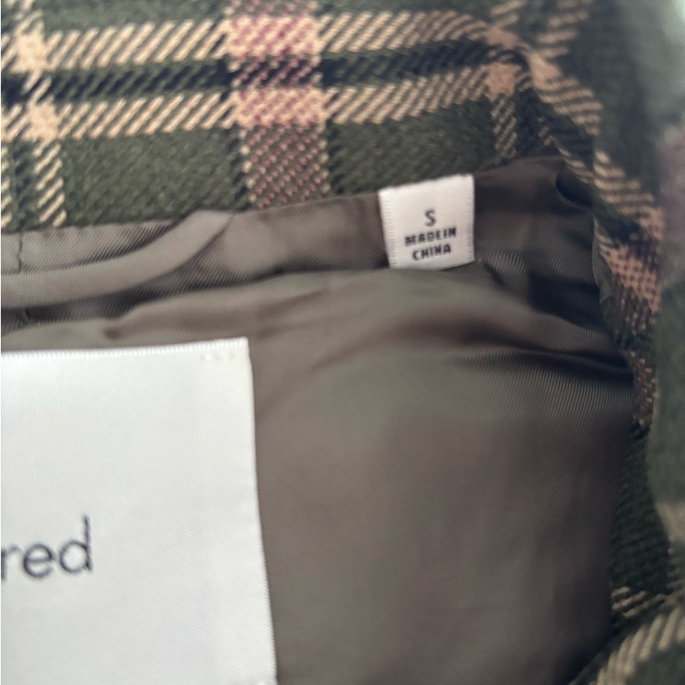 Wilfred Plaid Cropped Jacket - Green and Pink - Picture 3 of 4